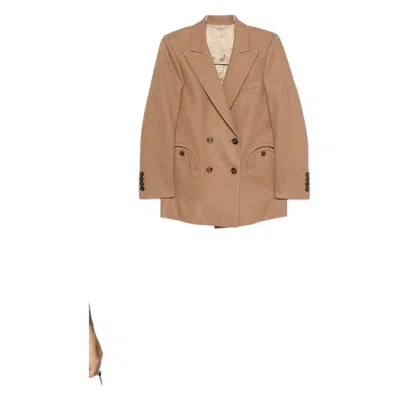 Blazé Milano Cholita Double-breasted Blazer In Brown