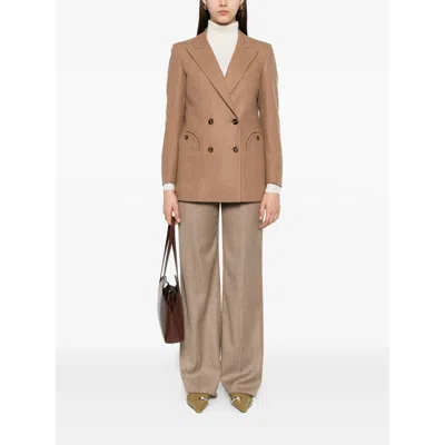 Blazé Milano Cholita Double-breasted Blazer In Brown