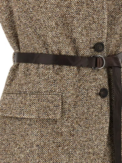 Brunello Cucinelli Buttoned Chevron Vest Gilet Multicolor In Gray