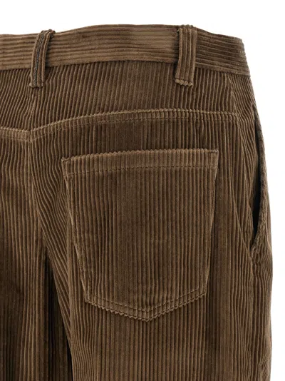 Brunello Cucinelli Corduroy Trousers Pants Brown In Brown