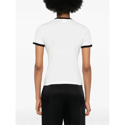 Courrèges Cotton T-shirt With Contrasting Logo Trim In Yellow