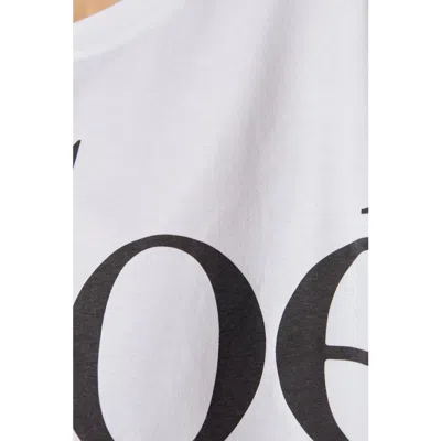 Chloé White Cropped T-shirt With Logo Lettering Print In Cotton Woman