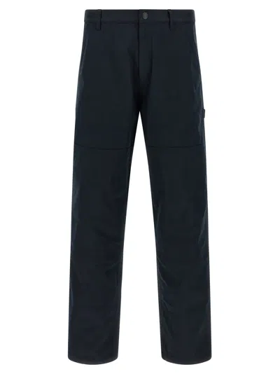 Moncler Cotton Trousers With Belt Loops And Pockets In Blue