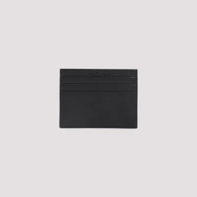 Kiton Logo-plaque Calf Leather Cardholder In Black