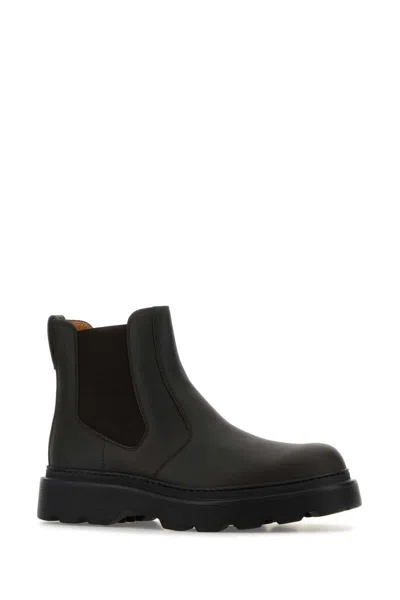 Tod's Chunky Sole Leather Ankle Boots With Elastic Panels