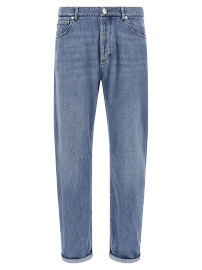 Brunello Cucinelli Five-pocket Denim Trousers In Blue