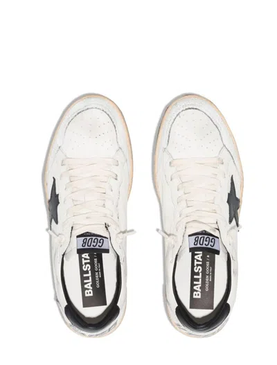 Golden Goose Low Top Leather Sneakers With Used Effect