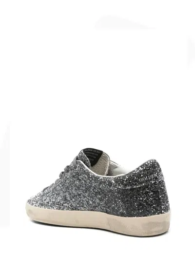 Golden Goose Super-star Classic With List Glitter Upper Toe Tongue And Heel Laminated Star Sneakers Grey In Silver