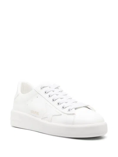 Golden Goose White Stardan Leather Sneakers With Star Motif In White