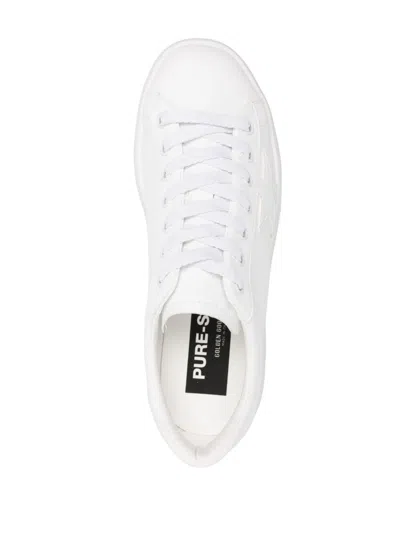 Golden Goose White Stardan Leather Sneakers With Star Motif In White