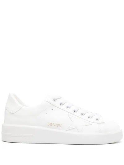 Golden Goose White Stardan Leather Sneakers With Star Motif In White
