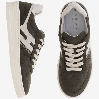 Hogan Lace-up Suede Sneakers With Memory Foam Insole In Gray