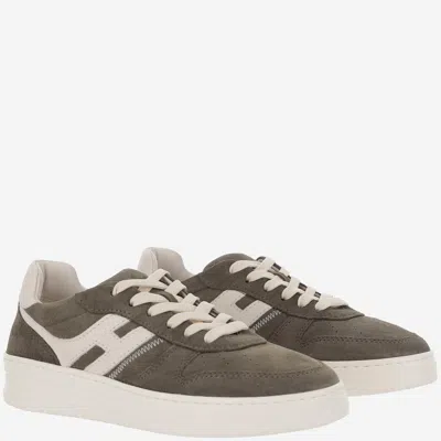 Hogan Lace-up Suede Sneakers With Memory Foam Insole In Gray
