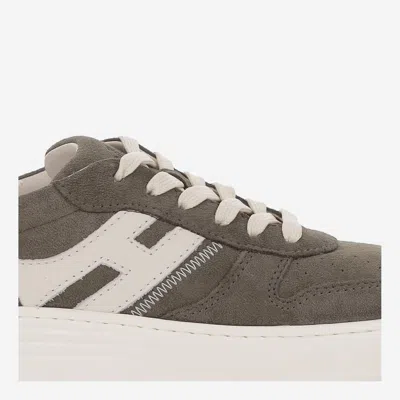 Hogan Lace-up Suede Sneakers With Memory Foam Insole In Gray