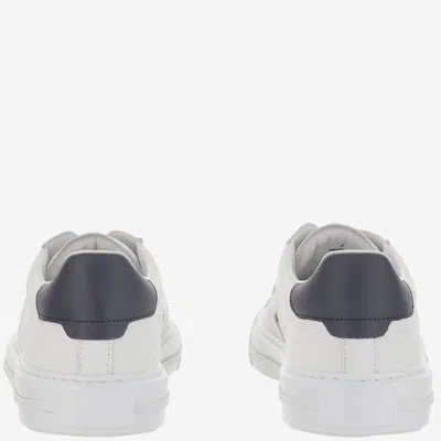 Hogan White Leather Sneakers With Logo Design And Rubber Sole