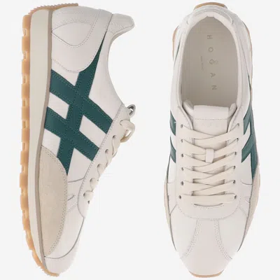Hogan Leather Lace-up Trainers In Neutral