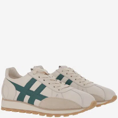 Hogan Leather Lace-up Trainers In Neutral