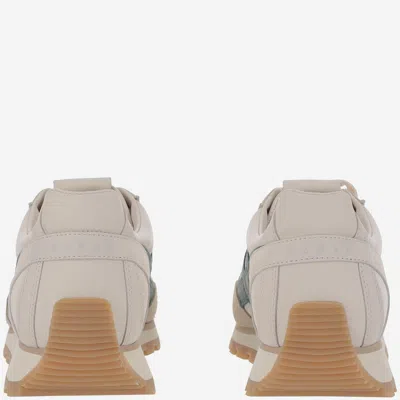 Hogan Leather Lace-up Trainers In Neutral