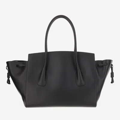 Jil Sander Medium Voyage Drawstring Shoulder Bag In Black