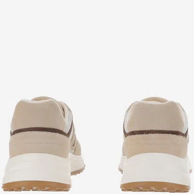 Hogan Suede, Smooth Leather And Mesh Hyperlight Sneakers In Neutral