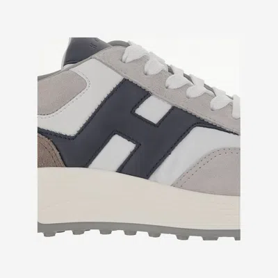 Hogan Round Toe Rubber Sole Panelled Design Sneakers In Gray