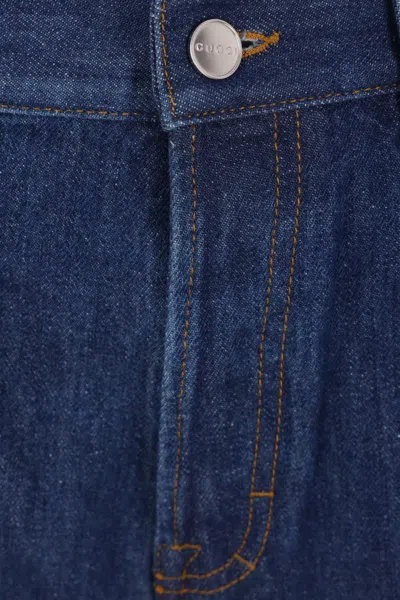 Gucci Wide-leg Cotton Jeans In Blue