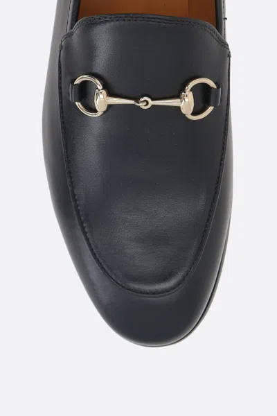 Gucci Polished Black Leather Loafers With Gold-tone Hardware