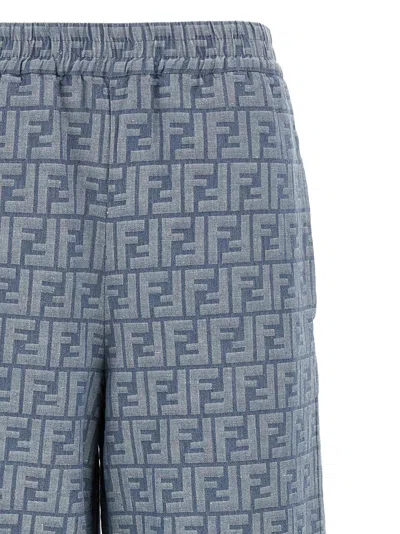 Fendi Women Ff Chambray Denim Pants