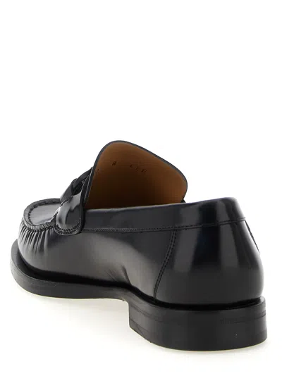 Ferragamo Black Reversible Gancini Ornament Loafers In Nero