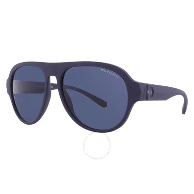 Armani Exchange Blue Pilot Men's Sunglasses Ax4126su 818180 58