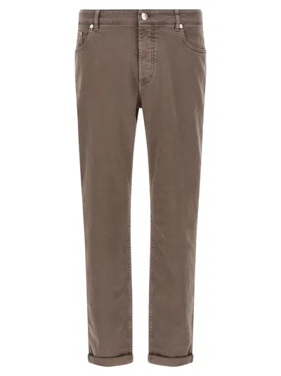 Brunello Cucinelli Garment-dyed Cotton Denim Jeans