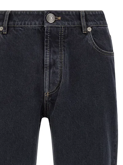 Brunello Cucinelli Dyed Jeans With Back Pocket And Belt Loops In Blue