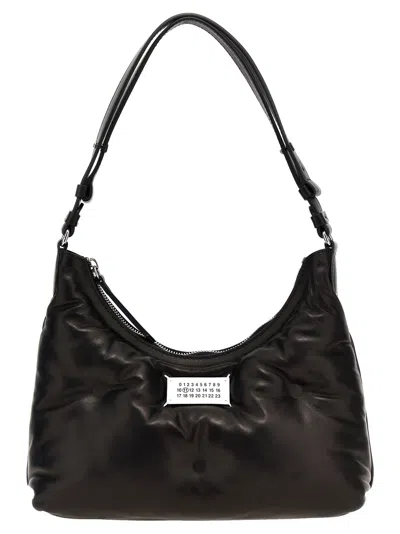 Maison Margiela Black Nappa Leather Small Glam Slam Hobo Shoulder Bag In Black