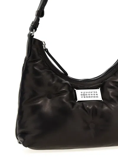 Maison Margiela Black Nappa Leather Small Glam Slam Hobo Shoulder Bag In Black