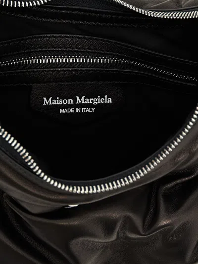 Maison Margiela Black Nappa Leather Small Glam Slam Hobo Shoulder Bag In Black