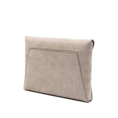 Brunello Cucinelli Crocodile-embossed Chain Clutch Bag