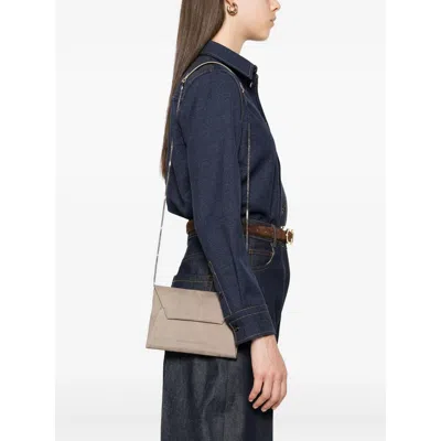 Brunello Cucinelli Crocodile-embossed Chain Clutch Bag