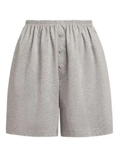 12 Storeez Cotton Button Shorts In Gray