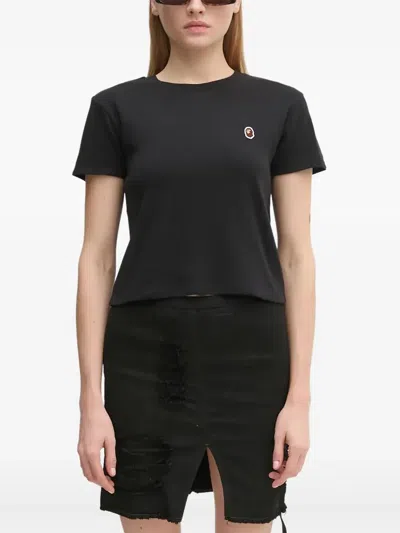 A Bathing Ape Logo-embroidered Cropped T-shirt