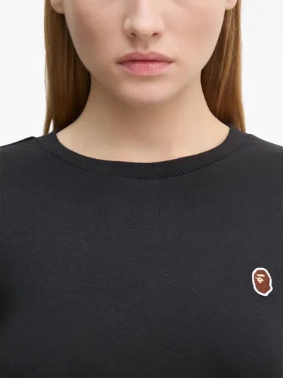 A Bathing Ape Logo-embroidered Cropped T-shirt