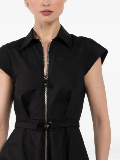 Brandon Maxwell The Jace Zip-up Belted Maxi Dress In Black