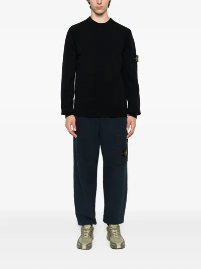 Stone Island Cargo-pocket Track Pants In Black