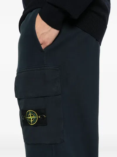 Stone Island Cargo-pocket Track Pants In Black