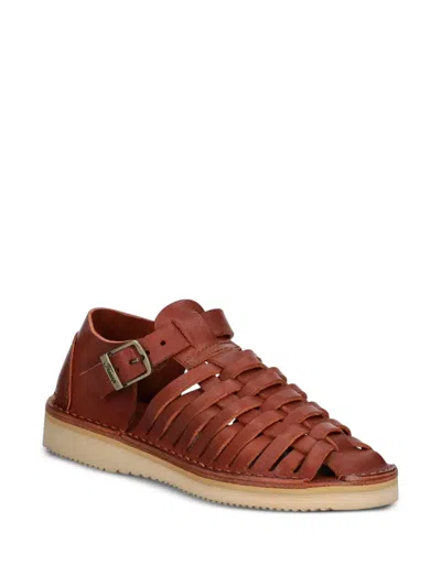 Fracap D025 Woven Strap Sandals In Brown