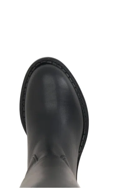 Santoni X 10 Corso Como Leather Boots In Black