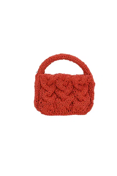 Jw Anderson Small Cable Knit Bag In Red