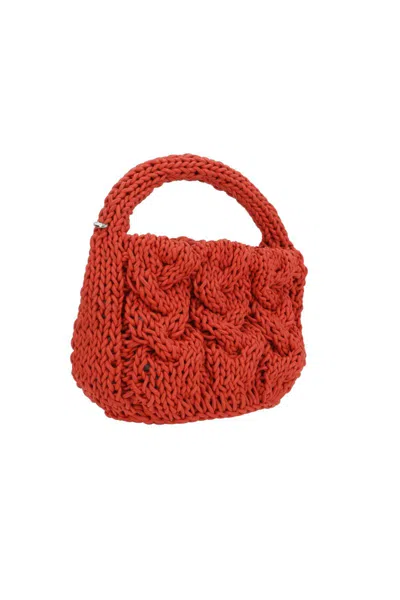 Jw Anderson Small Cable Knit Bag In Red