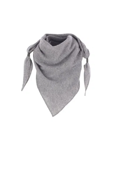 Brunello Cucinelli Monile Embellished Scarf In Gray