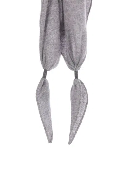 Brunello Cucinelli Monile Embellished Scarf In Gray