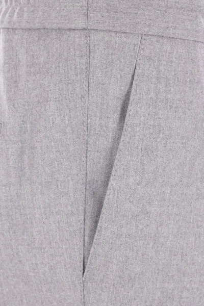 Brunello Cucinelli Grey Wool Pants In Gray